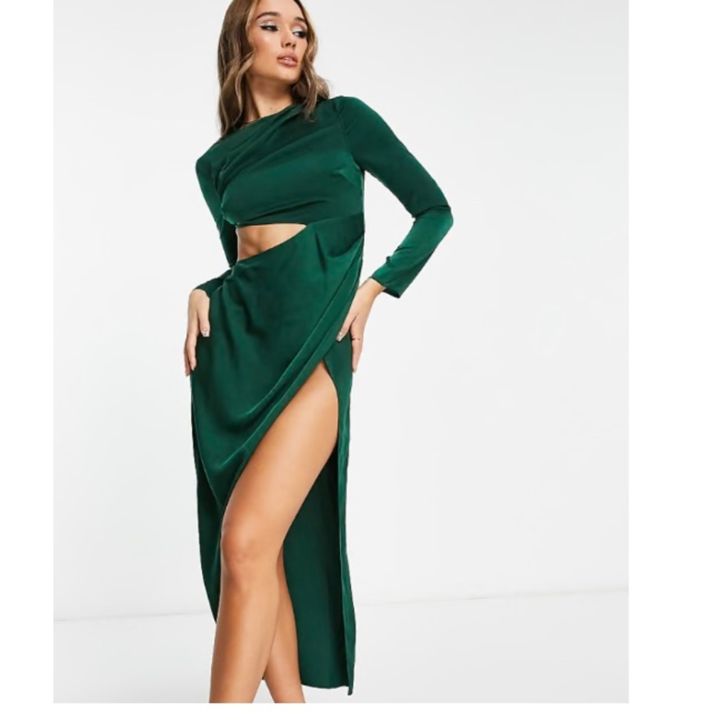 ASOS Satin Drape Midi Dress (US 12)